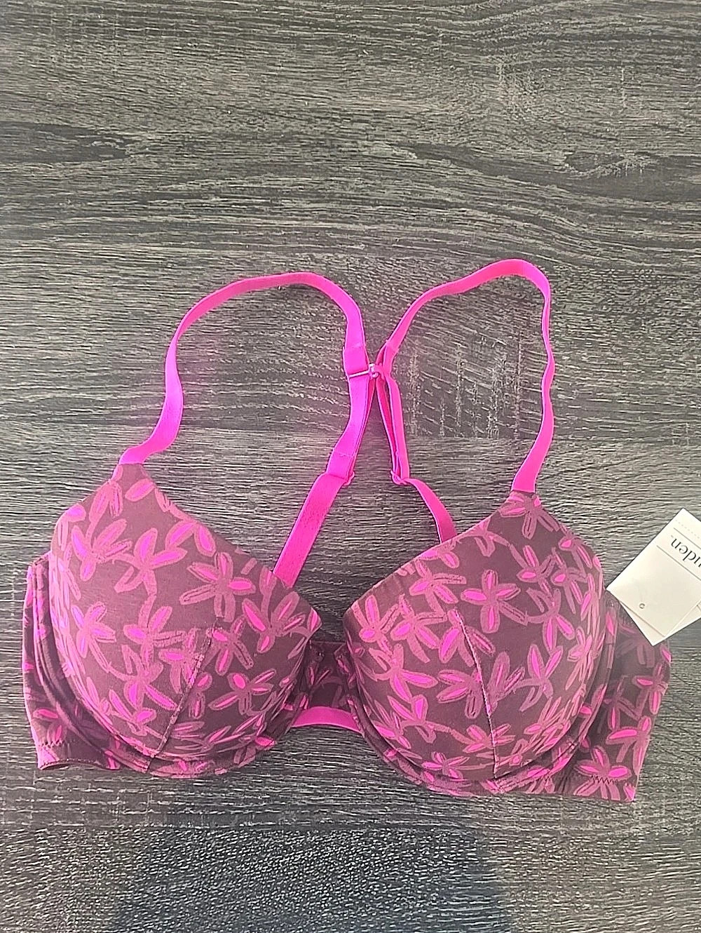 Auden The Everyday Lightly Lined Demi Coverage Underwire Bra Floral Underwire